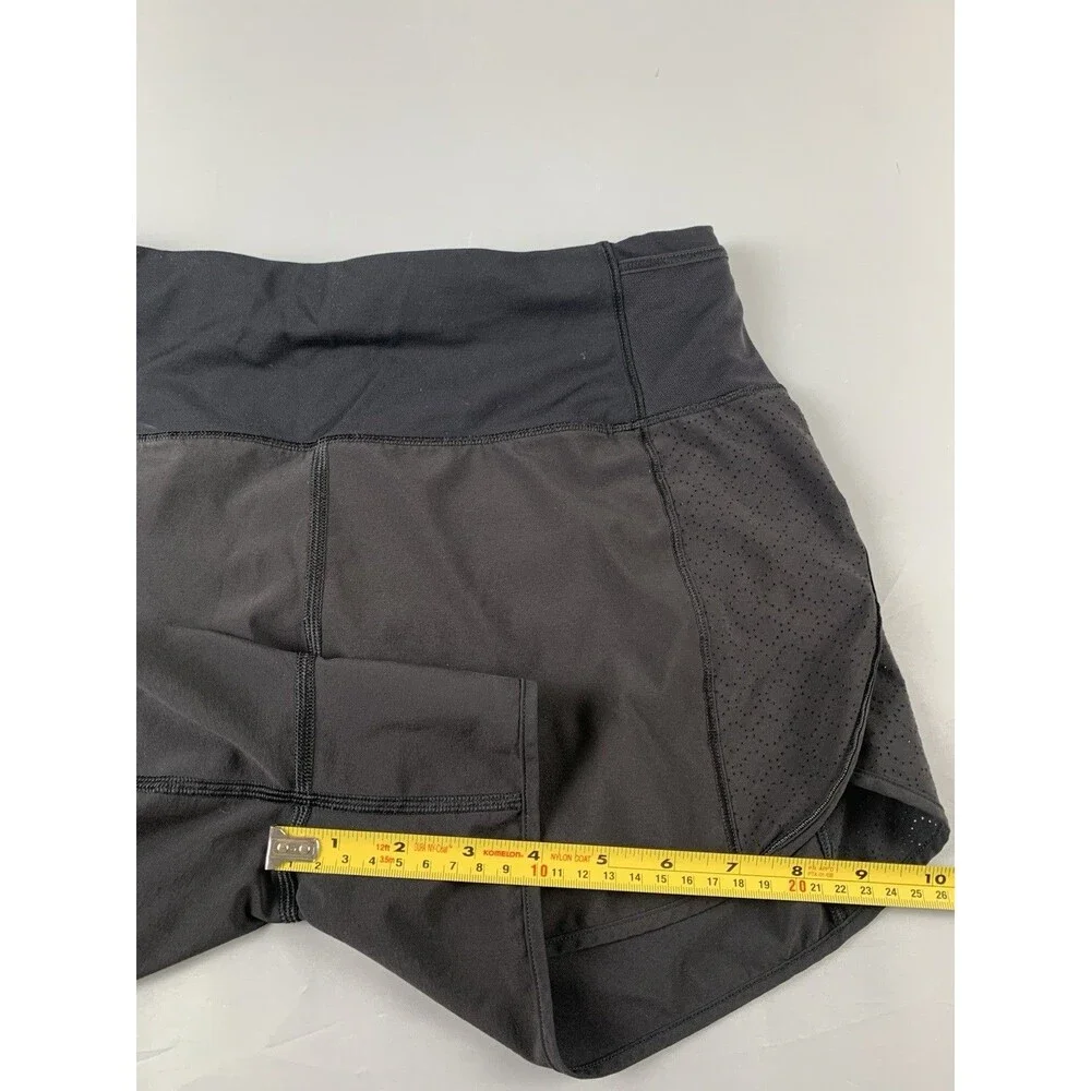 Lululemon Black High-rise 4” Inseam Lined Short Size 6